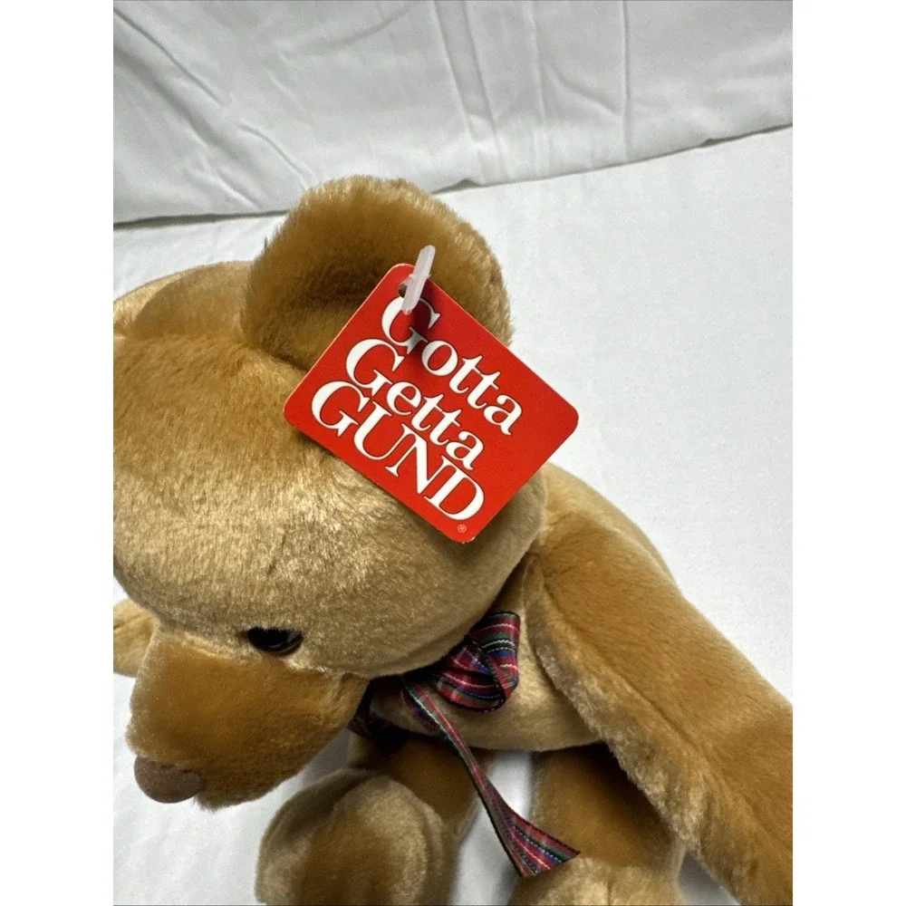 Gund 40813 Bo Bear Soft Tan Teddy Bear Plaid Bow NWT